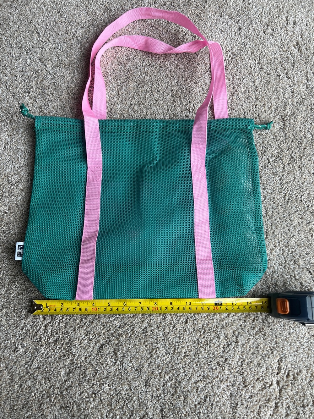 Uniqlo Pink & Teal Mesh Tote Bag - NWOT - Picture 8 of 10